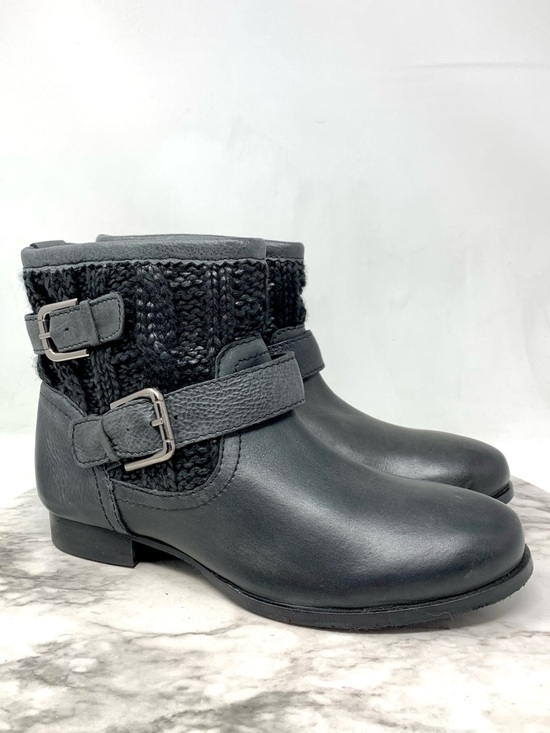 Skechers Shoes - Skechers Stagecoach Gray Cable Knit Leather Buckle Detail Ankle Boots 8 Comfy